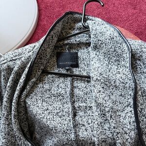 Gray Tweed Open Front Jacket